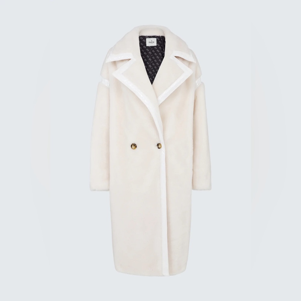 Ducie London Ellis Teddy Coat in Snow White